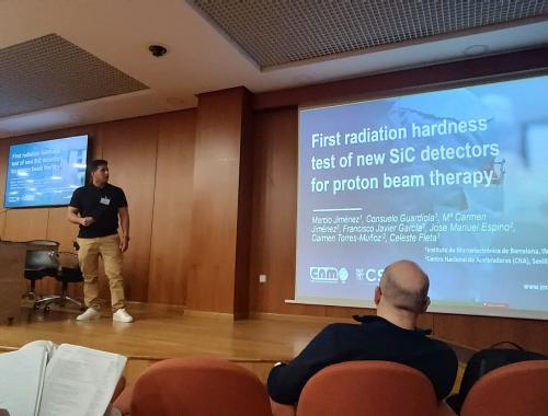 Marcio Alfonso Jiménez at the Workshop on Proton-Therapy in Valencia