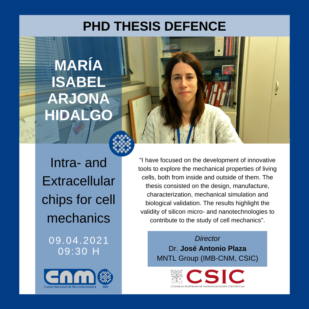 María Isabel Arjona is defending her thesis on April 9th