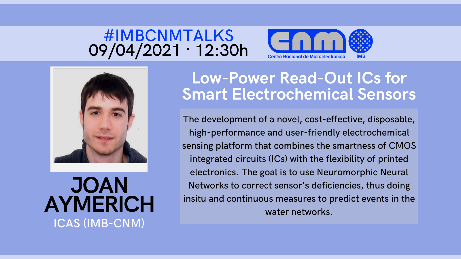 IMB-CNM Talks: Joan Aymerich in April 2021