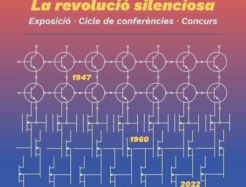 Cartell 75 anys de la invenció del transistor. La revolució silenciosa. Exposició - Conferències - Concurs