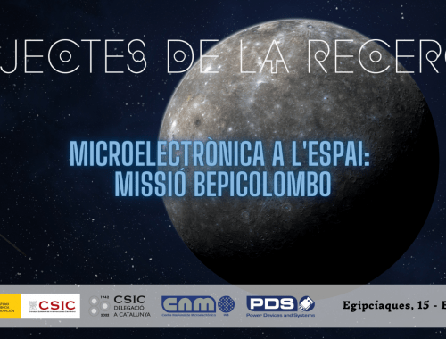 Cartell exposició "Microelectrònica a l'espai: missió BepiColombo"