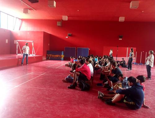 Xavier Perpiñá dando una charla en el INS Gorgs