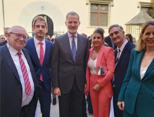 Gonzalo Murillo, el rey Felipe VI y Luis Fonseca