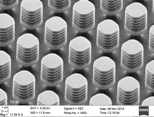 Fotografía microscopio del área de grabado seco