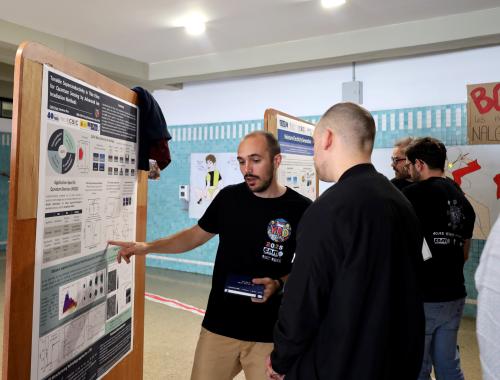Carlo Pepe presenting his poster at the poster' session in UAB for the YRD2025