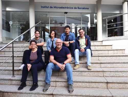 Equipo del IMB-CNM e ICMAB que firma el paper: Celeste Fleta, Marcio Jiménez, Consuelo Guardiola, Martín Pérez, Felipe Zamorano y Pablo Guardia