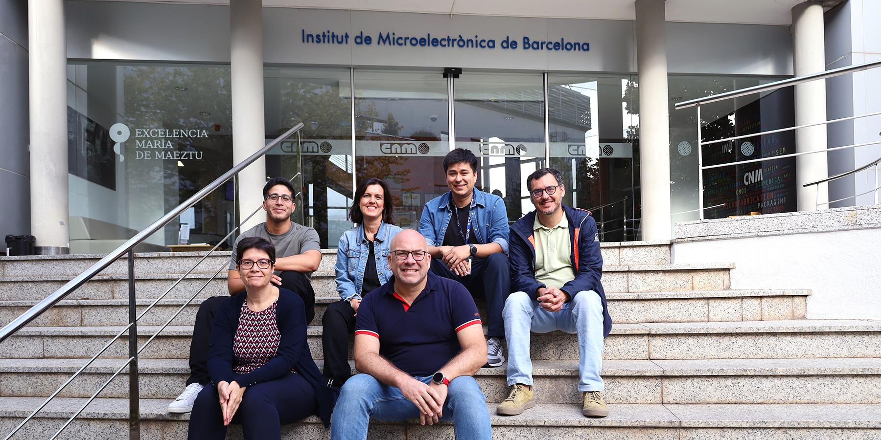 Equipo del IMB-CNM e ICMAB que firma el paper: Celeste Fleta, Marcio Jiménez, Consuelo Guardiola, Martín Pérez, Felipe Zamorano y Pablo Guardia