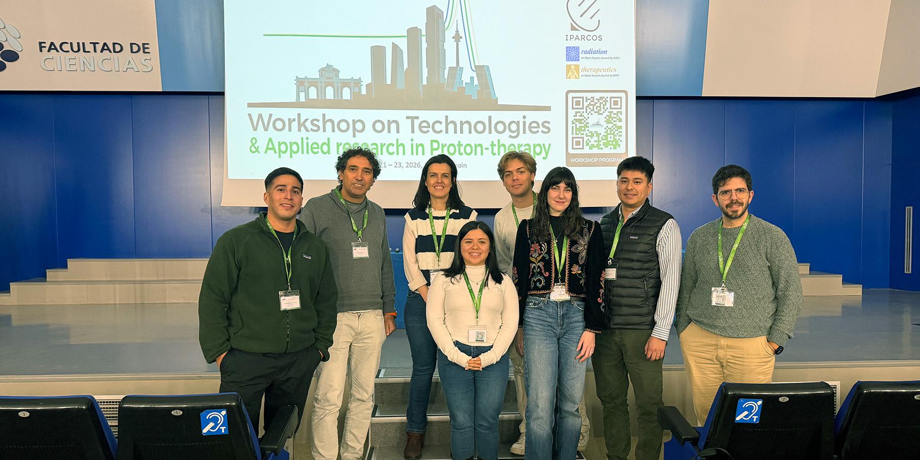 IMB-CNM representation at the Proton Therapy Workshop: Marcio Jiménez, Giulio Pellegrini, Consuelo Guardiola, Ángela Henao, Florent Dougados, Carla Riera-Llobet, Felipe Zamorano, and Iván López