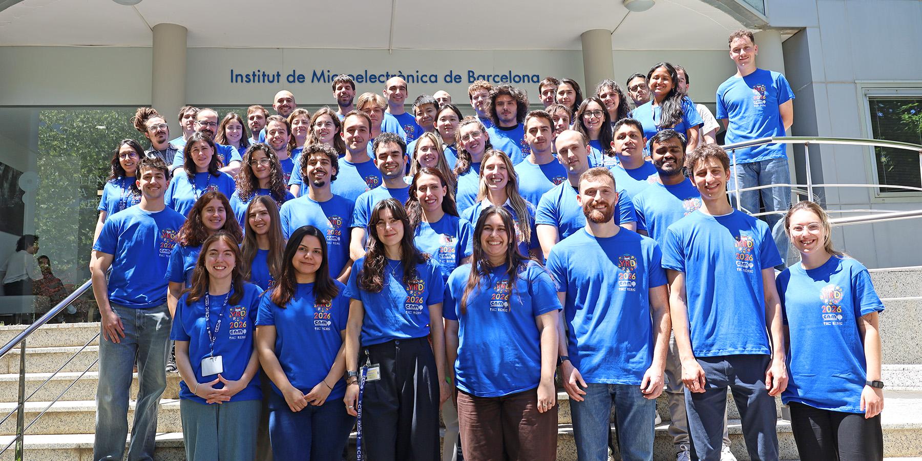 IMB-CNM predoctoral and postdoctoral researchers at the Young Researchers Day group picture