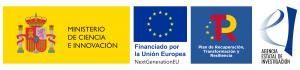 Logo Ministerio de Ciencia e Innovación, financiado por UE Next Generation, Plan de Transformación y Resiliencia, Agencia Estatal de Investigación AEI