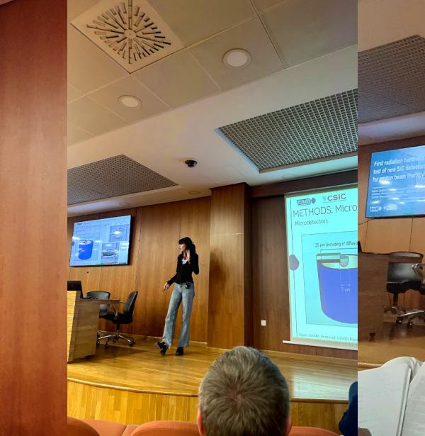 Iván López Paz, Carla Riera-Llobet and Marcio Alfonso Jiménez at the Workshop on Proton-Therapy in Valencia