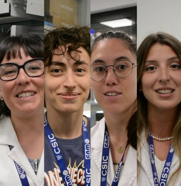 Composición con las caras de ingenieras del IMB-CNM: Marta Duch, Eva Deltor, Stella Vallejos, Mariana Raya, Denise Marrero, Núria Termes, Eva Casals y Mari Carmen Porto