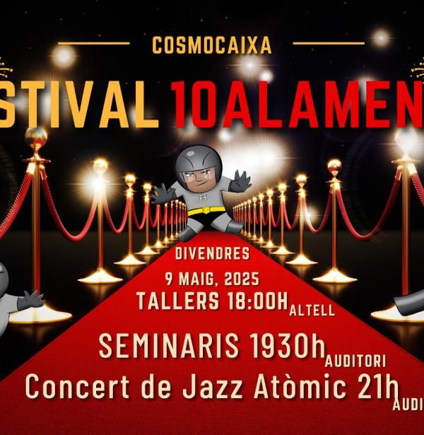 Banner Festival 10alamenos9 al CosmoCaixa el 9 de maig de 2025