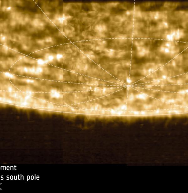 Observación del polo sur del Sol desde Solar Orbiter. ESA