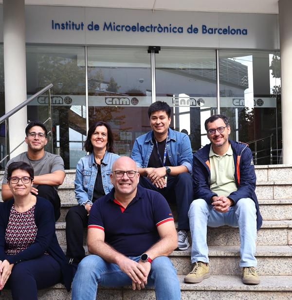 Equipo del IMB-CNM e ICMAB que firma el paper: Celeste Fleta, Marcio Jiménez, Consuelo Guardiola, Martín Pérez, Felipe Zamorano y Pablo Guardia